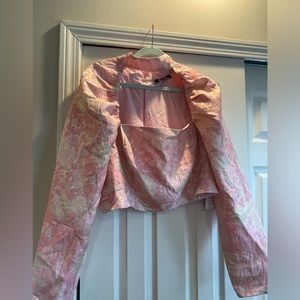 Eloquii NWT Puff Sleeve Jacquard Cropped Top